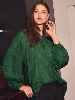 The Evergreen Jacquard Blouse